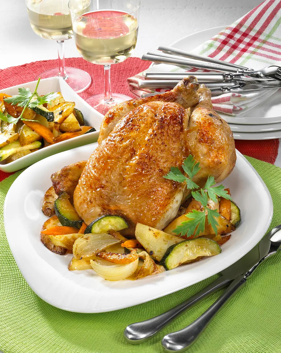 Brathähnchen mit Honig-Bier-Glasur Rezept