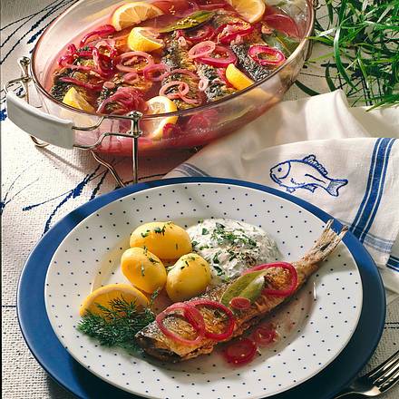 Bratheringe in Rotweinmarinade Rezept