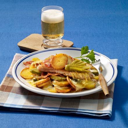 Bratkartoffelauflauf mit Putenschnitzel Rezept Bratkartoffelauflauf mit Putenschnitzel Rezept