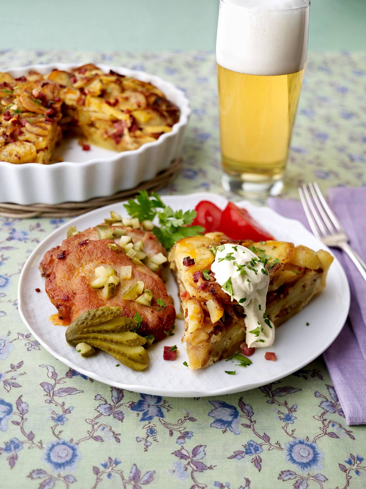 Bratkartoffelgratin zu Schweineschnitzel Rezept