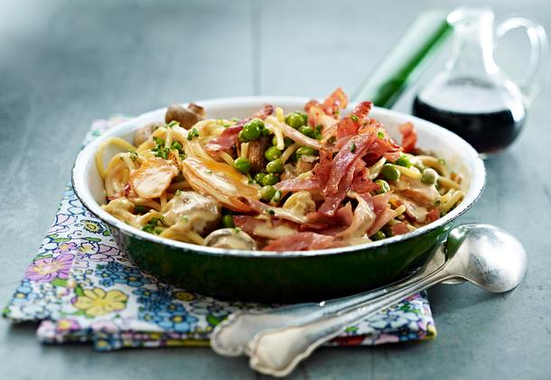 Bratnudeln mit Schinken Rezept