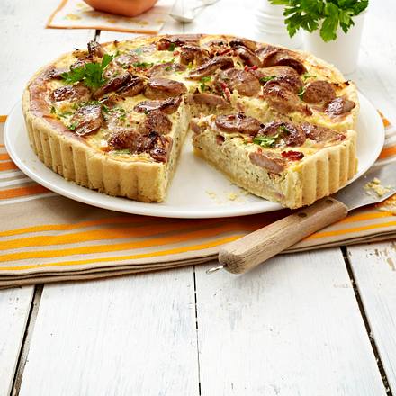 Bratwurst-Sauerkraut- Quiche Rezept
