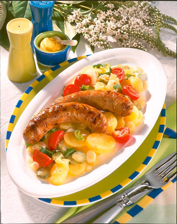 Bratwurst und Kartoffelsalat (Diabetiker) Rezept | LECKER