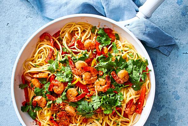 Bringt die Sonne zum Scheinen: Zitronen-Garnelen-Pasta Rezept