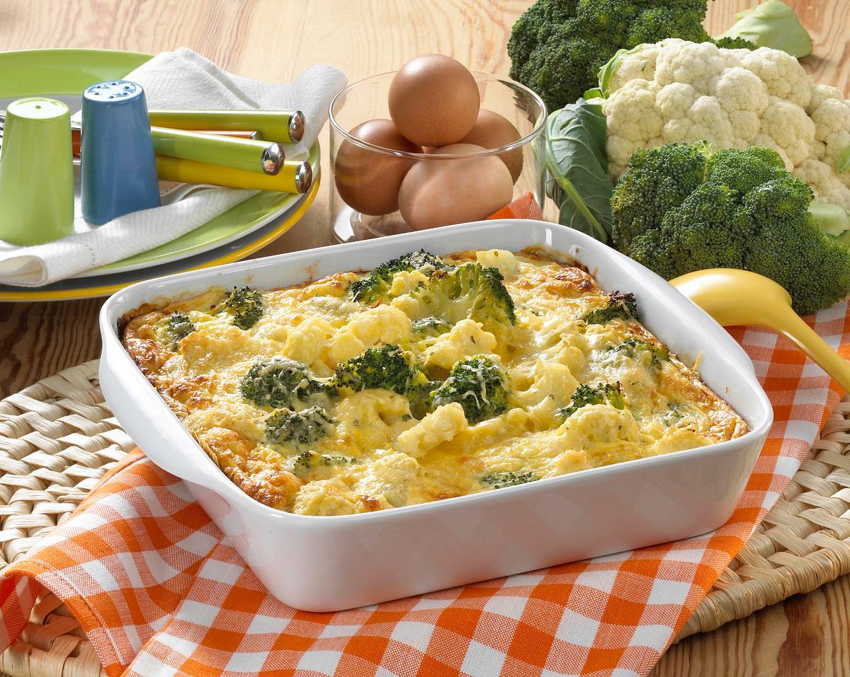 Broccoli-Blumenkohl-Gratin Rezept