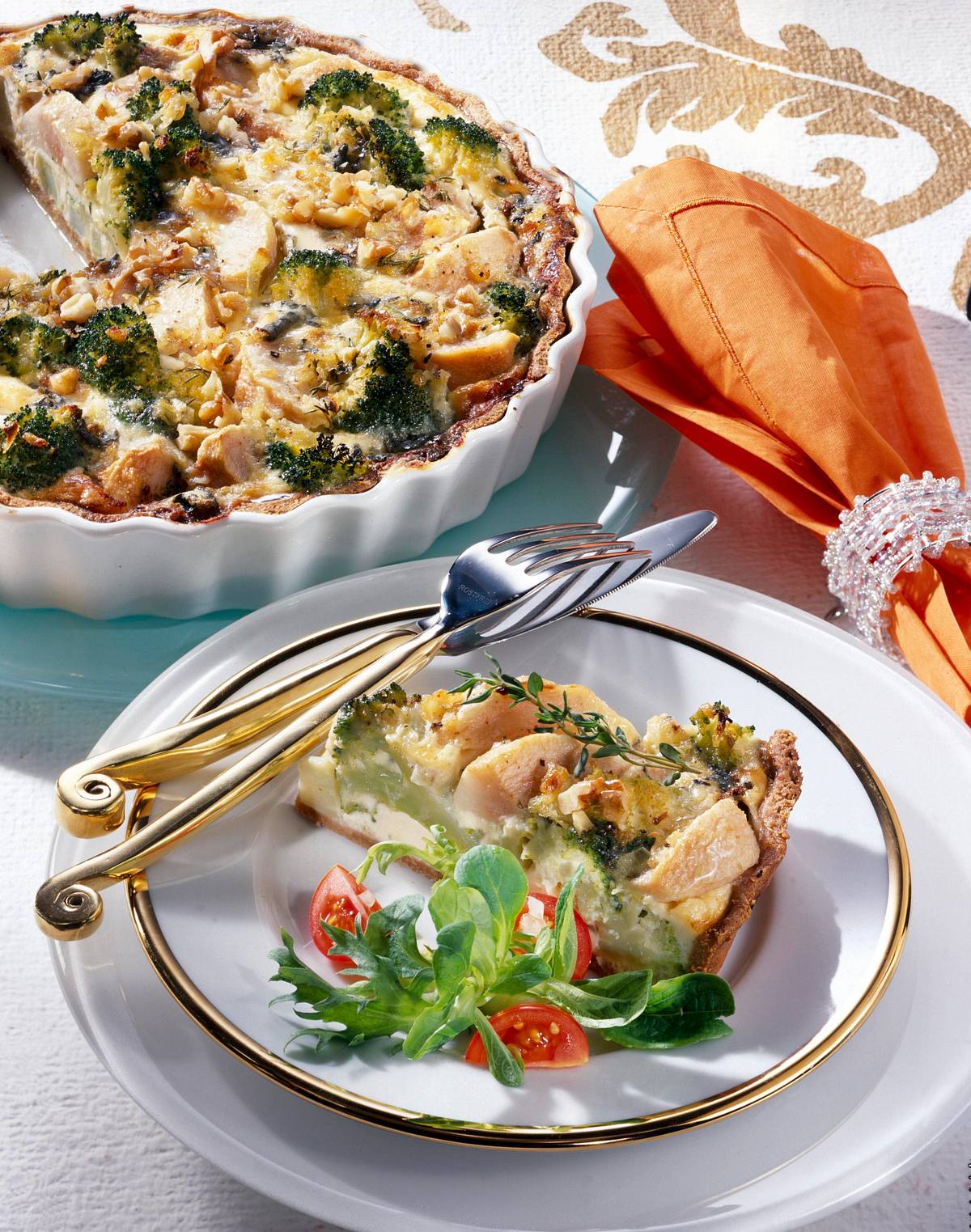 Brokkoli-Birnen-Quiche mit Gorgonzola Rezept