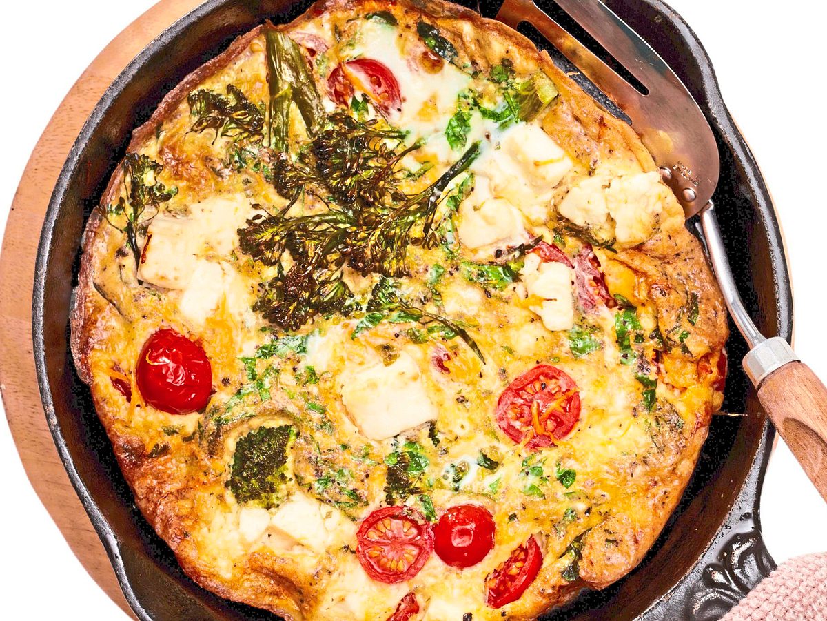 Brokkoli-Frittata rot-weiß Rezept