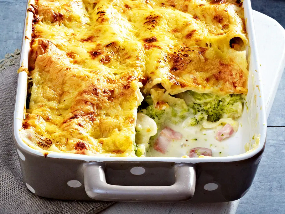 Brokkoli-Lasagne mit Kochschinken Rezept