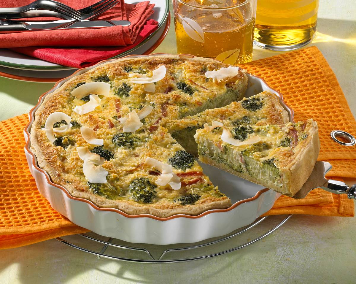 Brokkoli-Quiche mit Schmand-Kokosguss Rezept