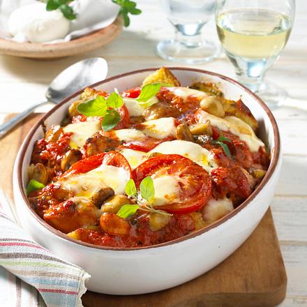 Brotauflauf "Tomate-Mozzarella" Rezept