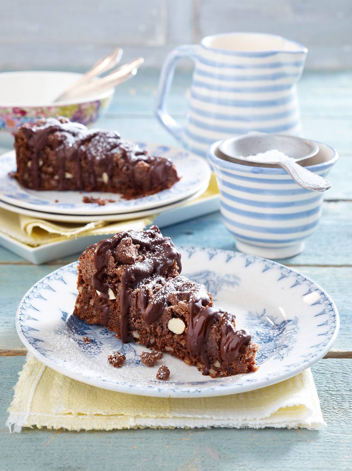 Brownie-Streuselkuchen mit Schokoladenguss Rezept