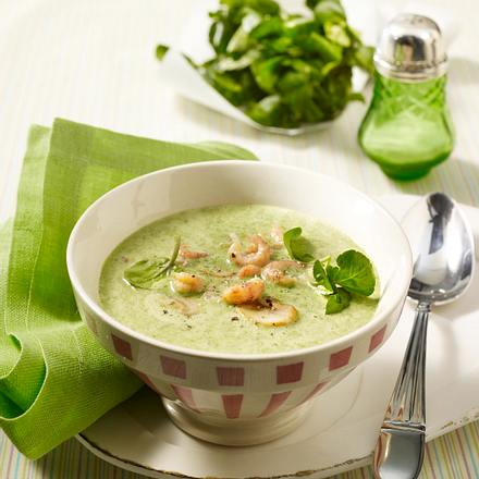 Brunnenkresse-Suppe mit Krabben Rezept Brunnenkresse-Suppe mit Krabben Rezept