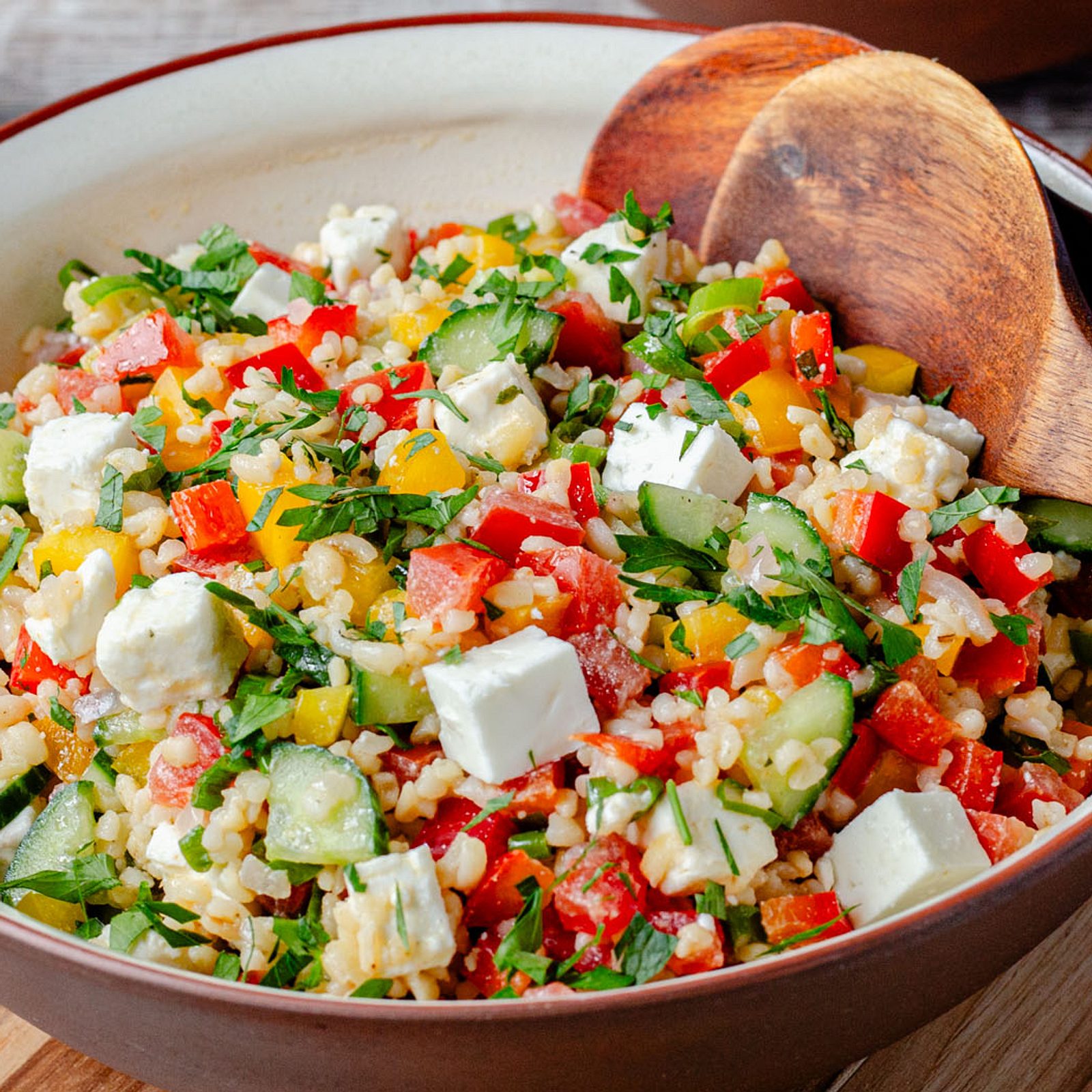 Bulgursalat mit Feta Rezept | LECKER