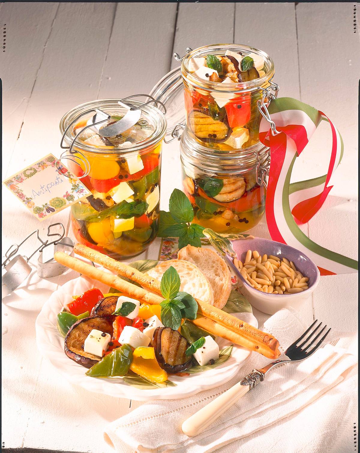 Bunte Antipasti im Glas Rezept