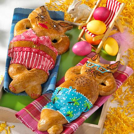 Bunte Hefehasen Rezept Bunte Hefehasen Rezept