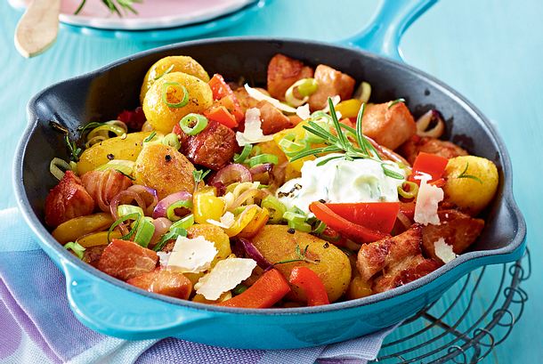 Bunte Kartoffelpfanne mit Kasseler Rezept Bunte Kartoffelpfanne mit Kasseler Rezept