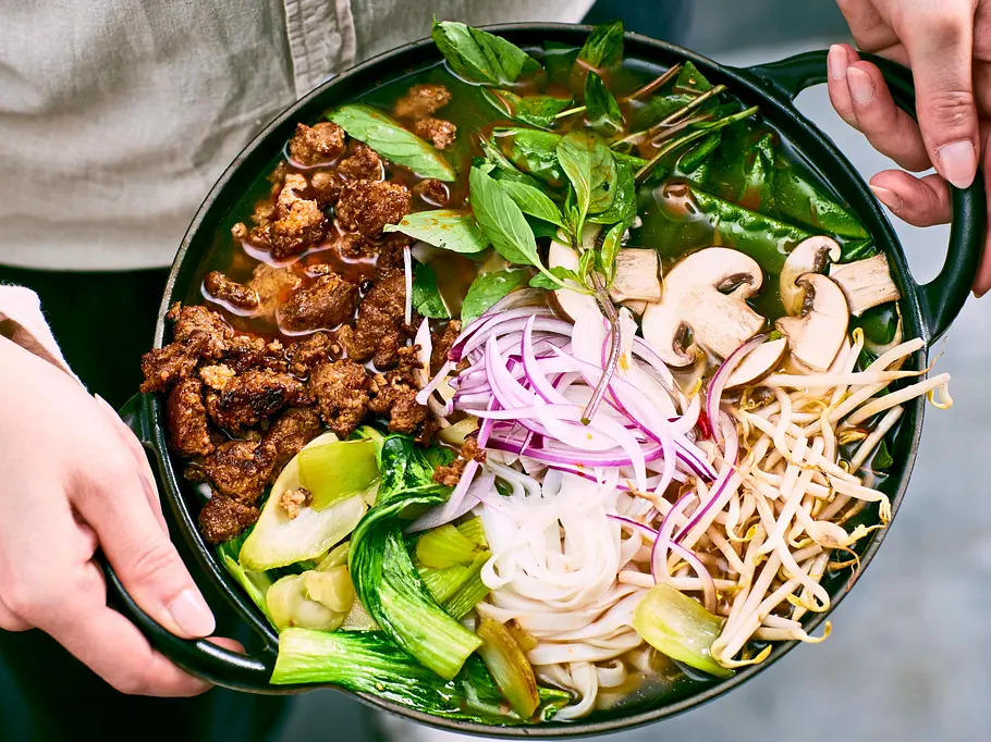Bunte Pho mit Hackfleisch Bunte Pho mit Hackfleisch
