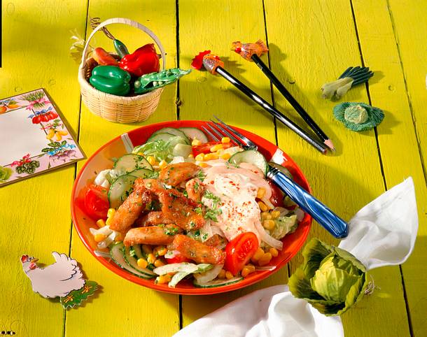 Bunter Chicken-Salat Rezept Bunter Chicken-Salat Rezept