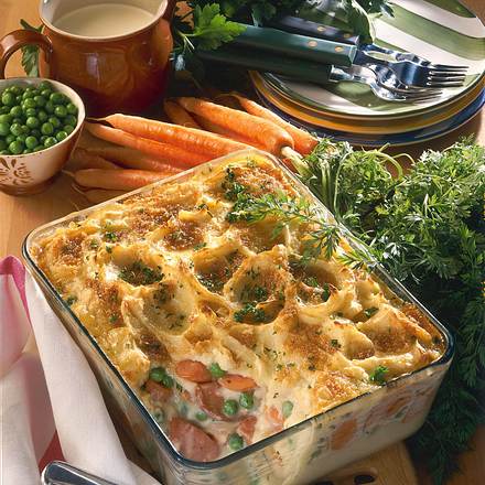 Bunter Kartoffelpüree-Auflauf Rezept