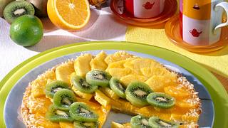 Bunter Obstkuchen mit Ananas, Kiwi und Clementinen auf Kokoscreme Rezept - Foto: House of Food / Bauer Food Experts KG