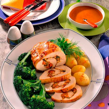 Bunter Putenrollbraten Rezept