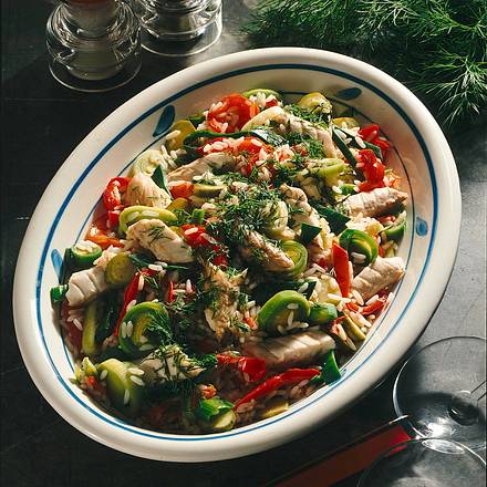 Bunter Reis-Makrelensalat Rezept