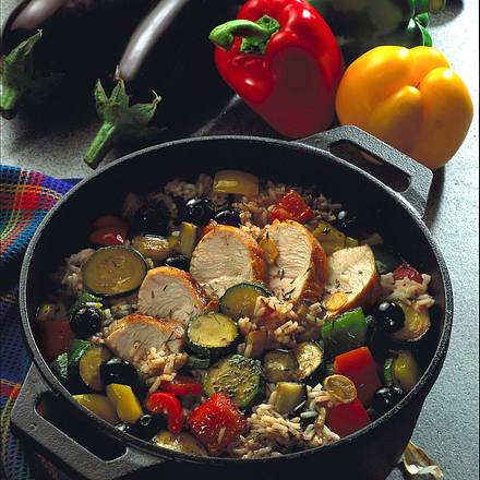 Bunter Reistopf mit Putenfilet Rezept Bunter Reistopf mit Putenfilet Rezept