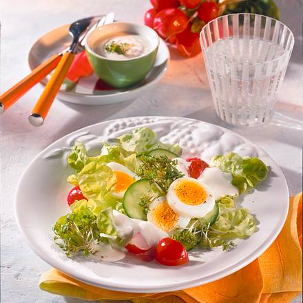 Bunter Salat mit Joghurtsoße Rezept Bunter Salat mit Joghurtsoße Rezept