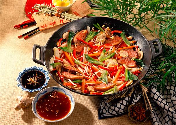 Buntes Allerlei aus dem Wok Rezept Buntes Allerlei aus dem Wok Rezept
