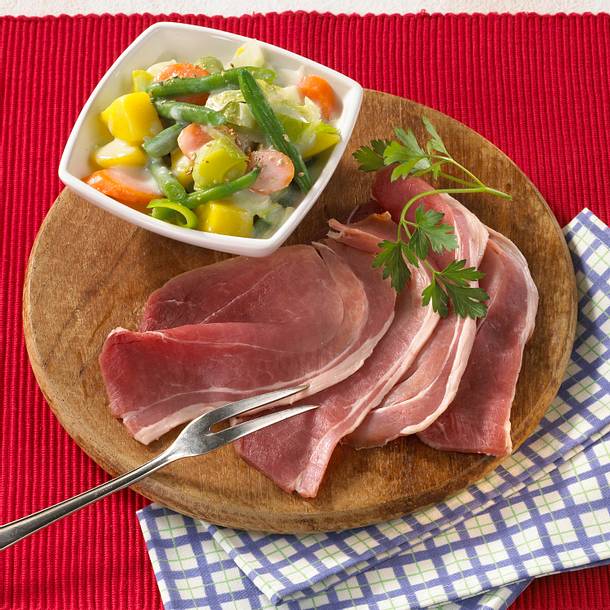 Buntes Gemüse mit Katenschinken (Schnüsch) Rezept