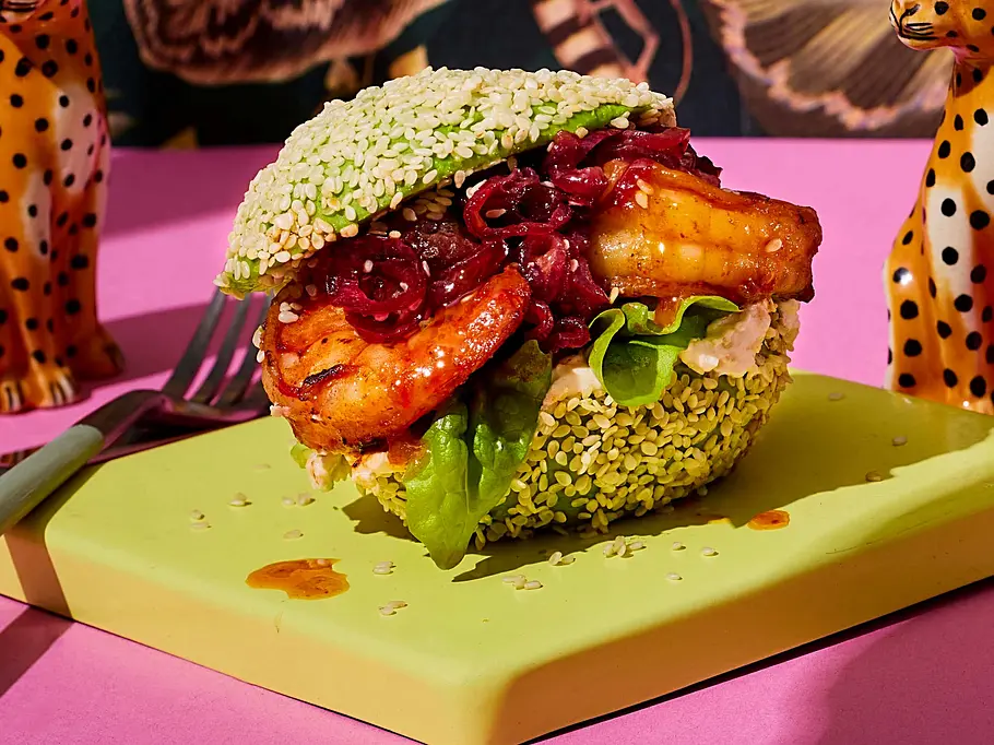Burger mit Garnelen Rezept Burger mit Garnelen Rezept