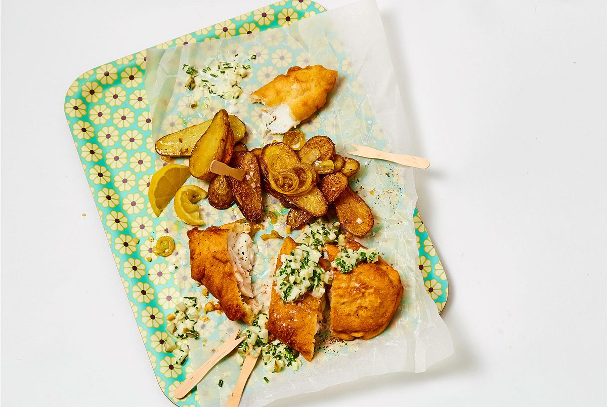 Büsumer Backfisch mit Bratkartoffeln und Remoulade Rezept