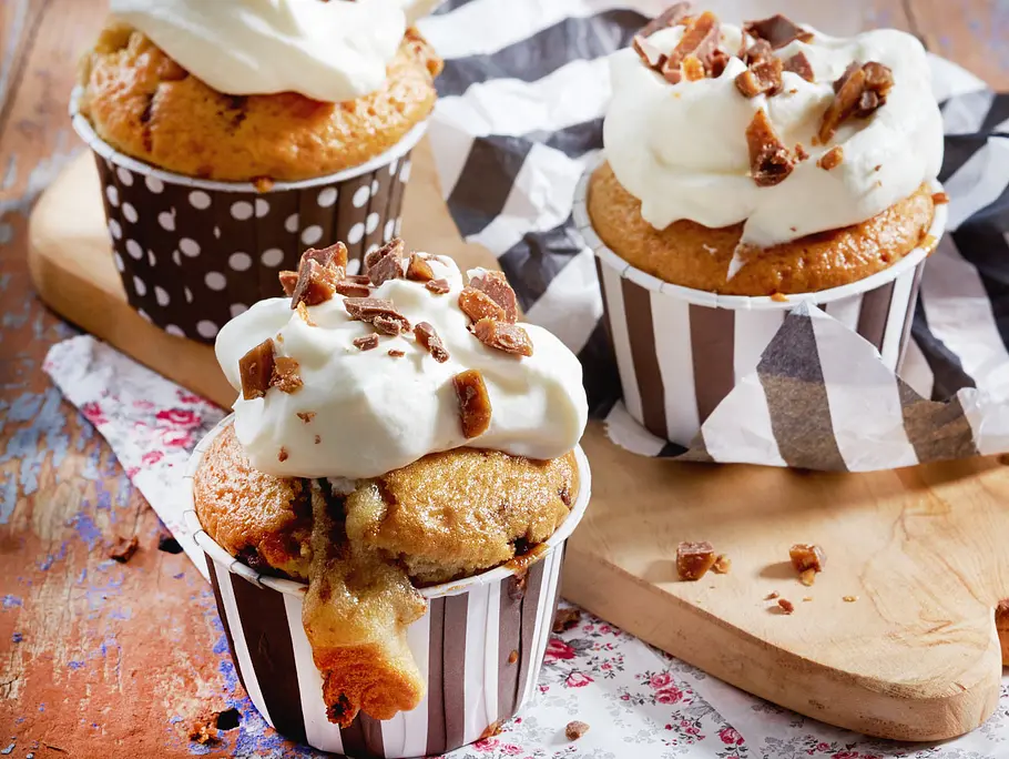 Butter-Mandel-Karamell-Bananen-Muffins Rezept Butter-Mandel-Karamell-Bananen-Muffins Rezept