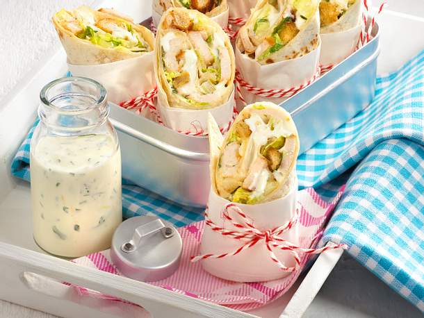 Caesar-Salad-Wraps Rezept Caesar-Salad-Wraps Rezept