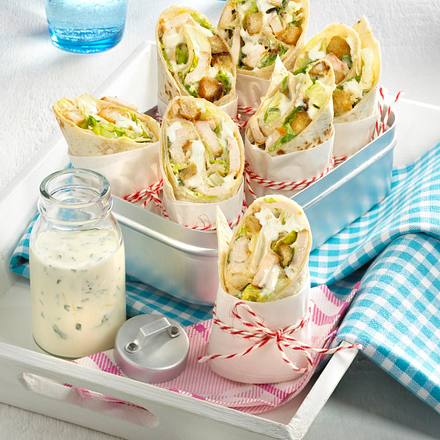 Caesar-Salad-Wraps Rezept Caesar-Salad-Wraps Rezept