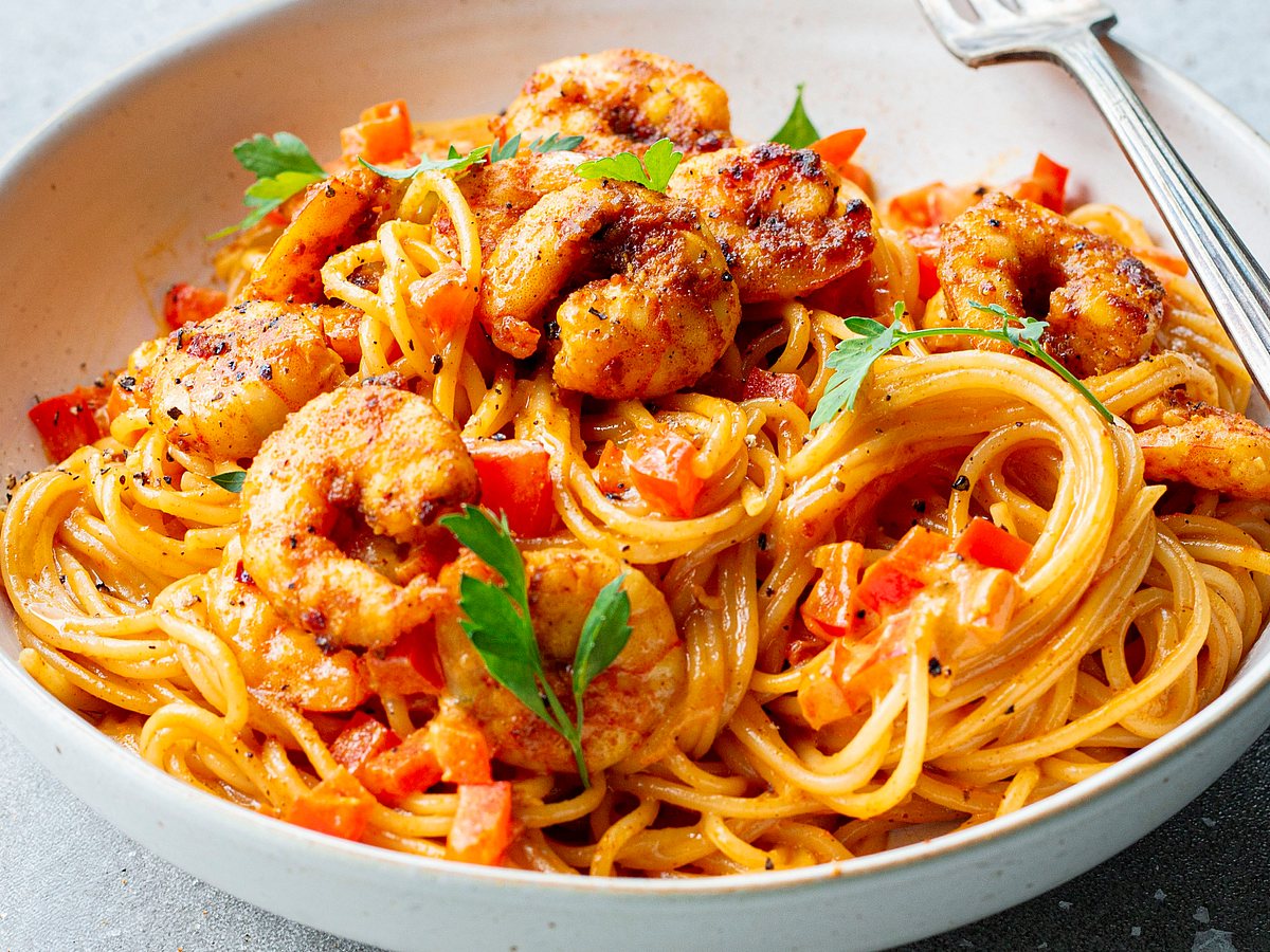 Cajun-Pasta mit Garnelen Rezept