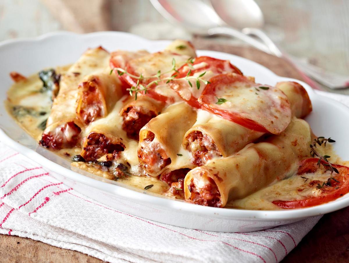 Cannelloni Bolognese alla Norma Rezept