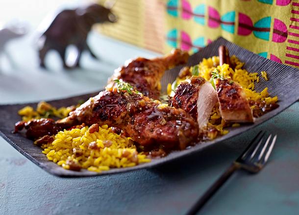 Cape Chicken Braai mit Gellrys (Gewürzreis) Rezept Cape Chicken Braai mit Gellrys (Gewürzreis) Rezept