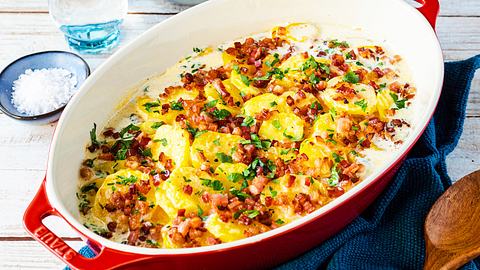 Schnelle Ofengerichte: Carbonara-Kartoffeln - Foto: ShowHeroes