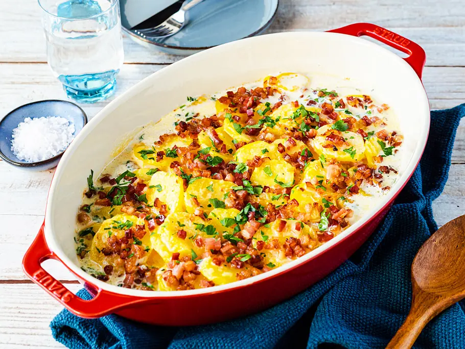 Carbonara-Kartoffeln aus dem Ofen Rezept