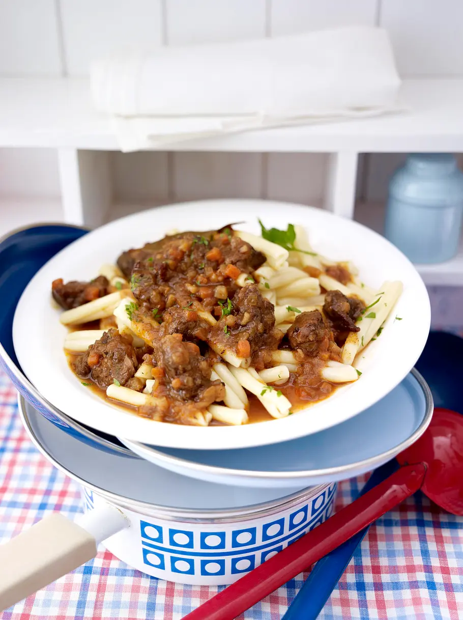 Casareccia mit Rinderragout Rezept Casareccia mit Rinderragout Rezept