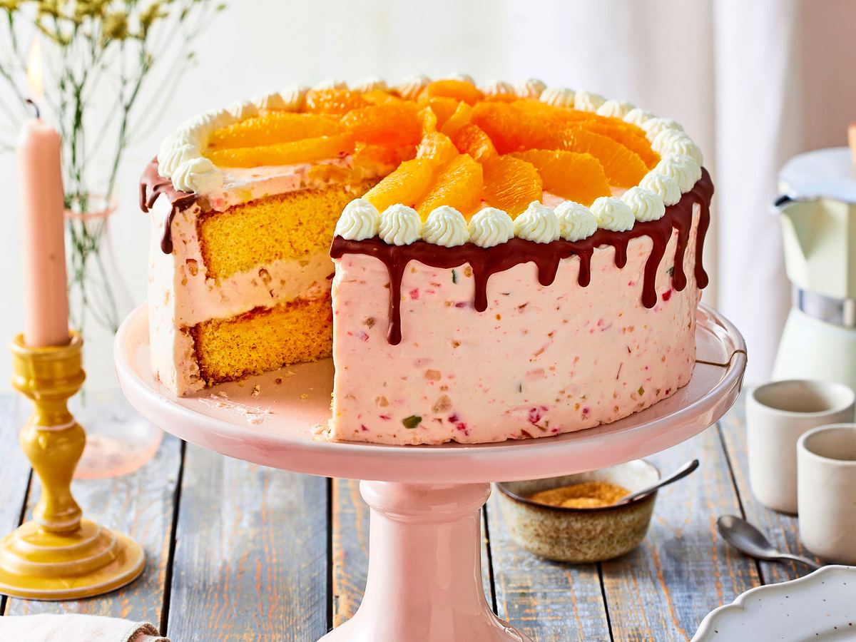 Cassata-Torte mit Orangenmarmelade und Spekulatius Rezept