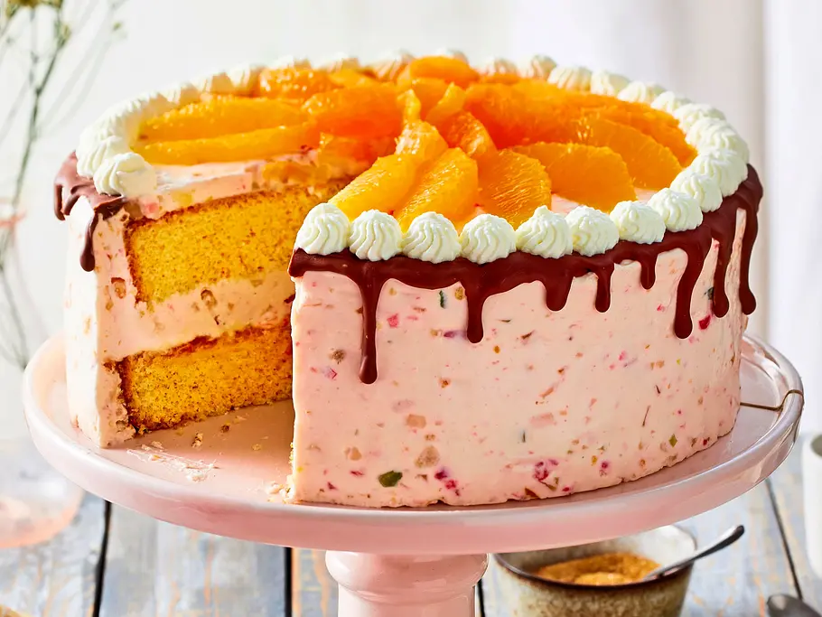 Cassata-Torte mit Orangenmarmelade und Spekulatius Cassata-Torte mit Orangenmarmelade und Spekulatius