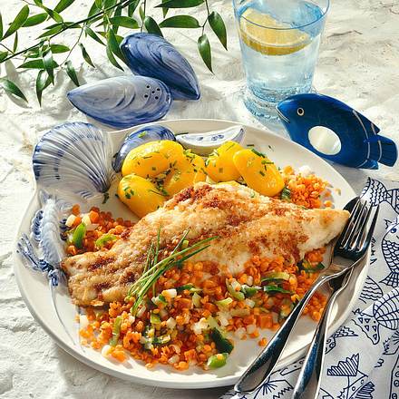 Catfish-Filet mit Linsengemüse Rezept