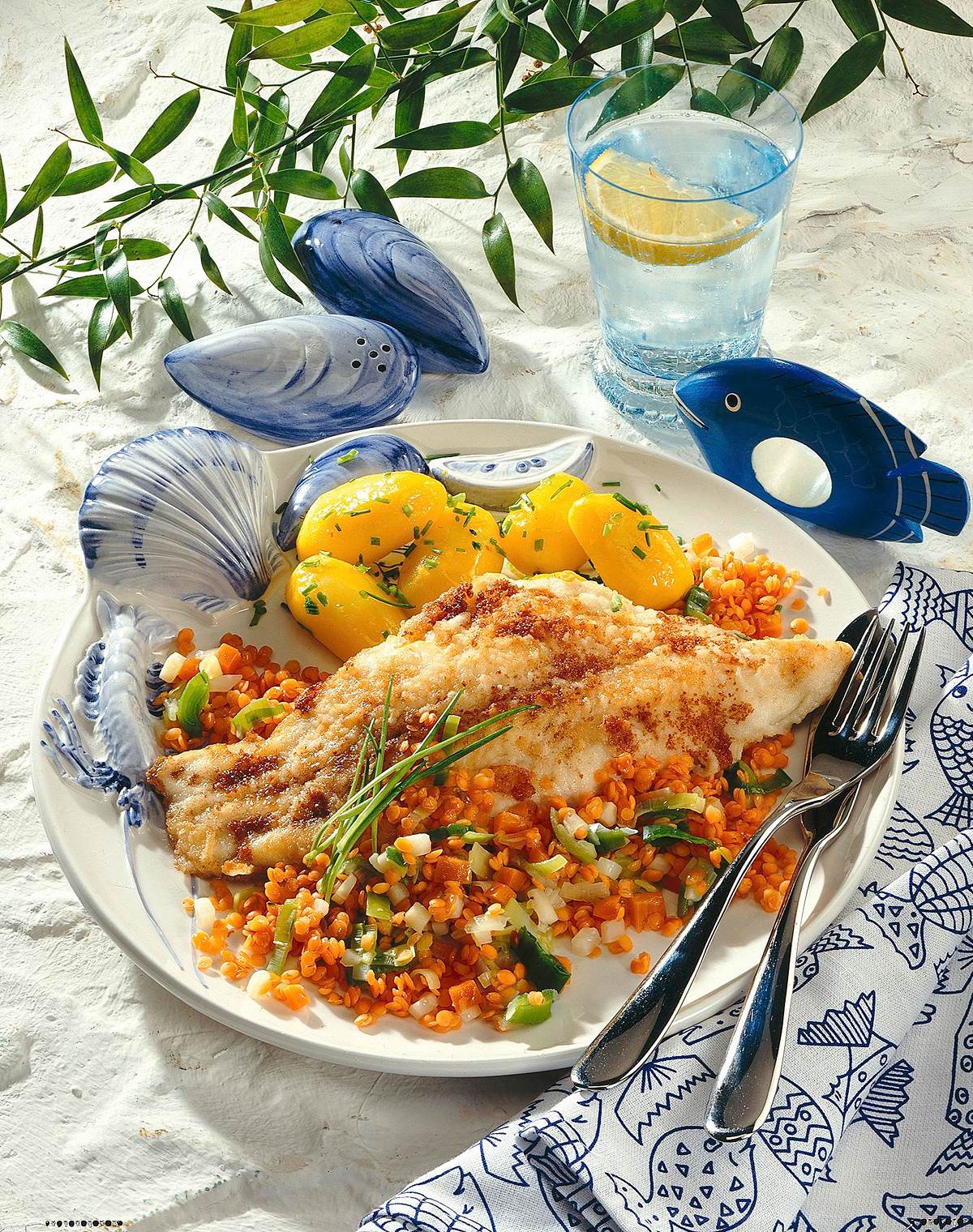 Catfish-Filet mit Linsengemüse Rezept