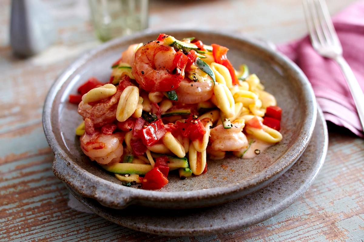 Cavatelli mit Zucchini und Garnelen Rezept