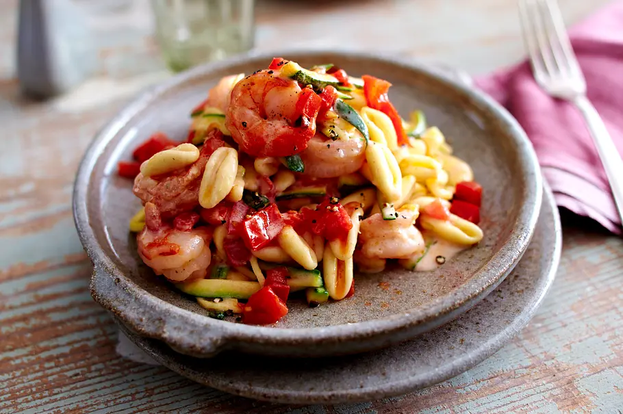 Cavatelli mit Zucchini und Garnelen Rezept Cavatelli mit Zucchini und Garnelen Rezept