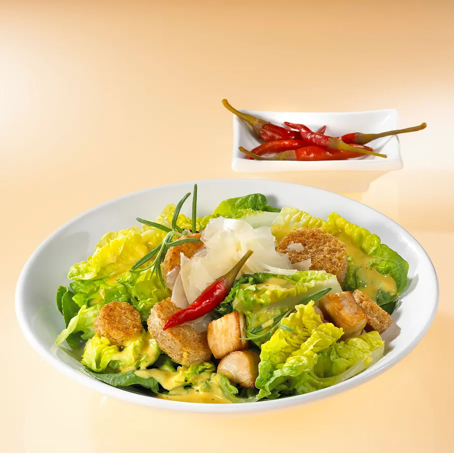 Ceasar-Salat mit Putenbrust Rezept Ceasar-Salat mit Putenbrust Rezept
