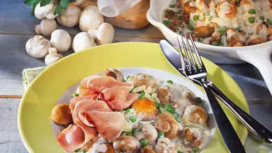 Champignon-Gorgonzola-Pfanne Rezept - Foto: LECKER @ Bauer Media Group