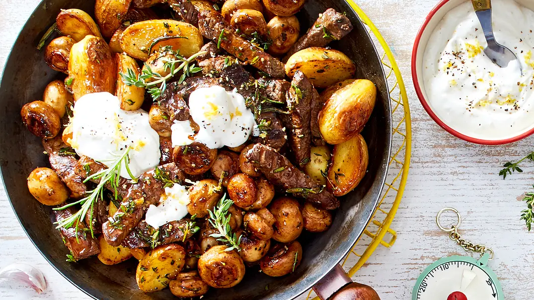 Champignon-Steak-Pfanne Rezept - Foto: LECKER @ Bauer Media Group Champignon-Steak-Pfanne Rezept - Foto: LECKER @ Bauer Media Group